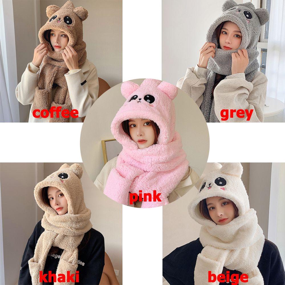 Mũ Tai Gấu Nhồi Bông Dễ Thương Thời Trang Mùa Đông 1