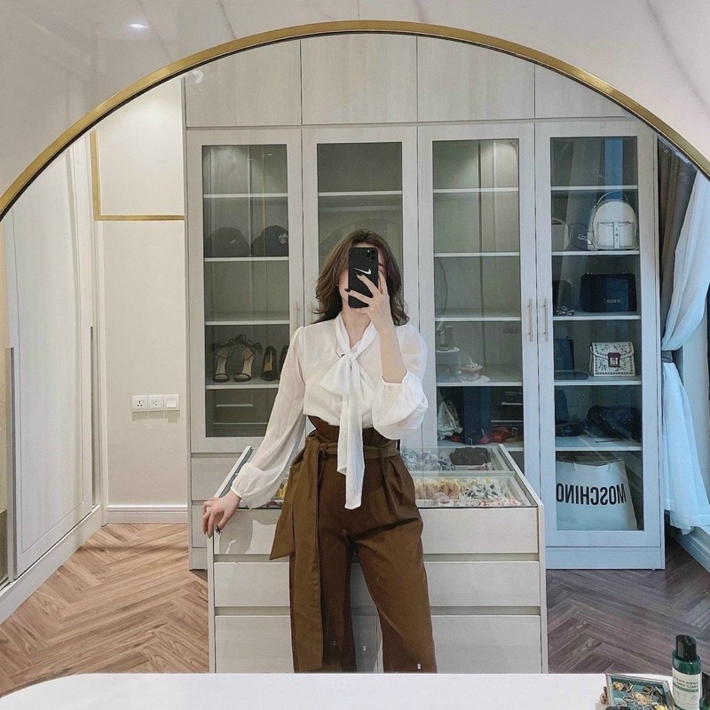 SET ÁO VOAN + QUẦN ỐNG RỘNG NÂU