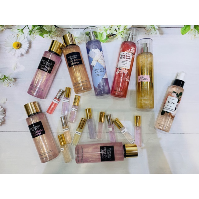 Xịt thơm toàn thân có nhũ Victoria’s Secret và Bath and Body Works