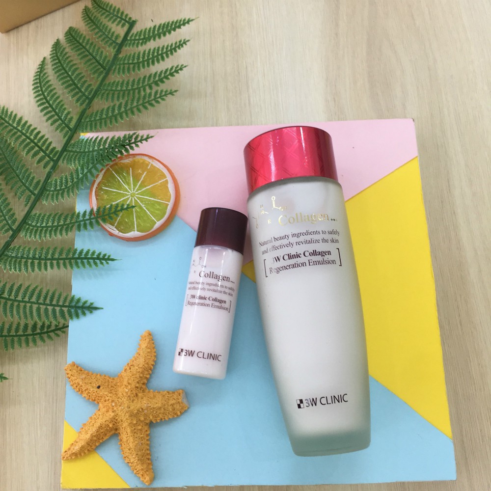 BỘ MỸ PHẨM CHĂM SÓC DƯỠNG TRĂNG CHỐNG LÃO HÓA DA MỸ PHẨM HÀN QUỐC CHÍNH HÃNG 3W CLINIC COLLAGEN SKIN CARE 3 ITEMS SET | BigBuy360 - bigbuy360.vn