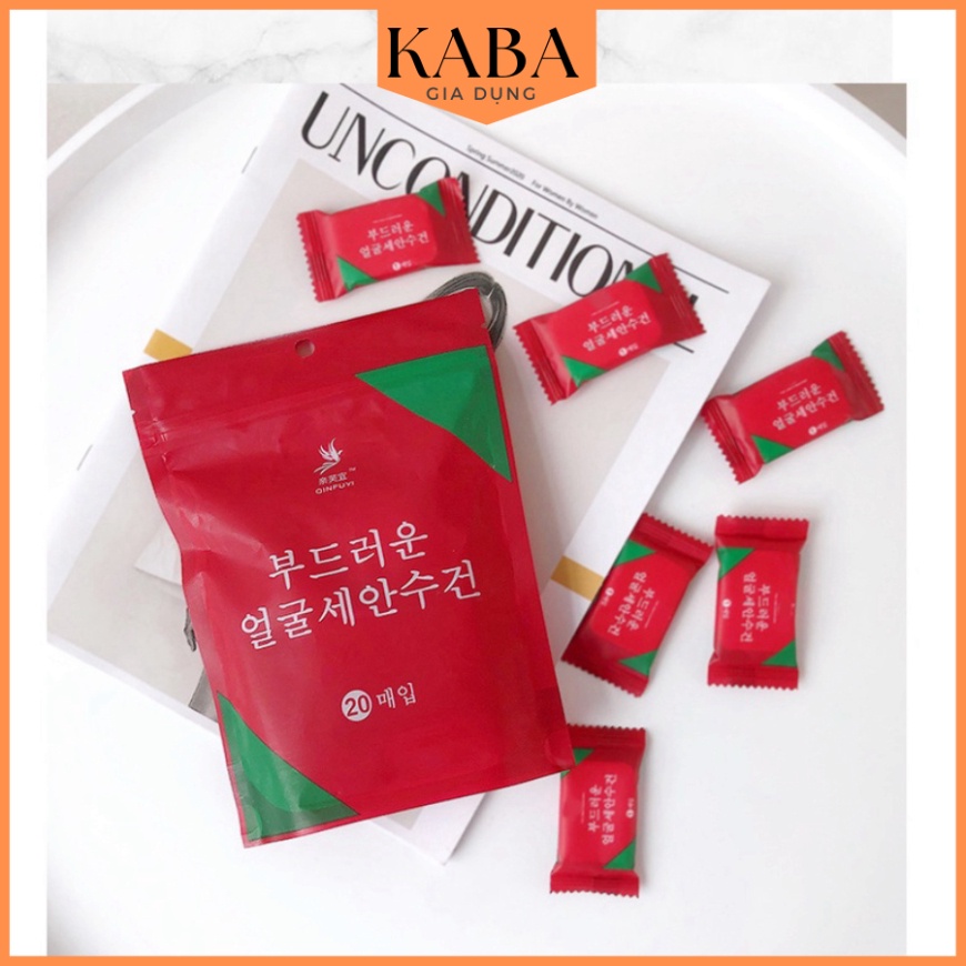 Khăn giấy nén Hàn Quốc thiết kế hình viên kẹo bo tròn đa năng tiện lợi KABA