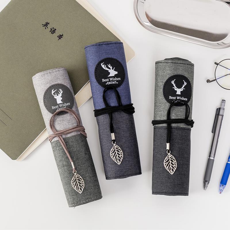 Hộp Đựng Bút Dạng Cuộn Sức Chứa Lớn Đơn Giản Sáng Tạo Phong Cách Hàn Quốc Cho Nam Và Nữ