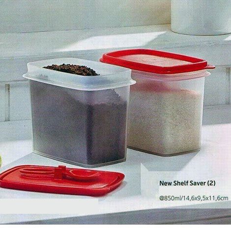 Bộ hộp gia vị Shelf Saver With Spoon 2 hộp (ĐỎ VÀ ĐEN) | BigBuy360 - bigbuy360.vn