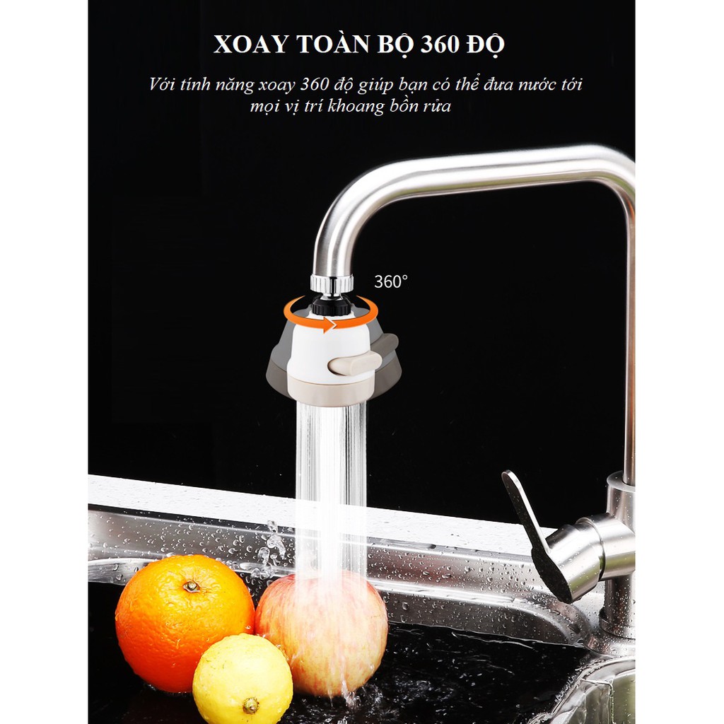 Vòi Nước Tăng Áp lực Cho Bồn Rửa Chén,Bồn Rửa Tay Xoay 360 - Vời Rửa Bát 3 Tốc Độ