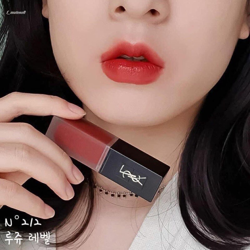 YSL 211 Son đỏ pha cam và nâu đất