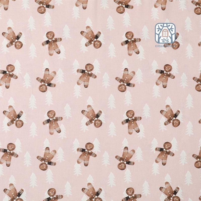 CS21-156 Vải cotton 100% tự nhiên🍒Chuanshui🍒khổ vải 145cm noel chấm bi- tuyết - vải đẹp handmade,quilt