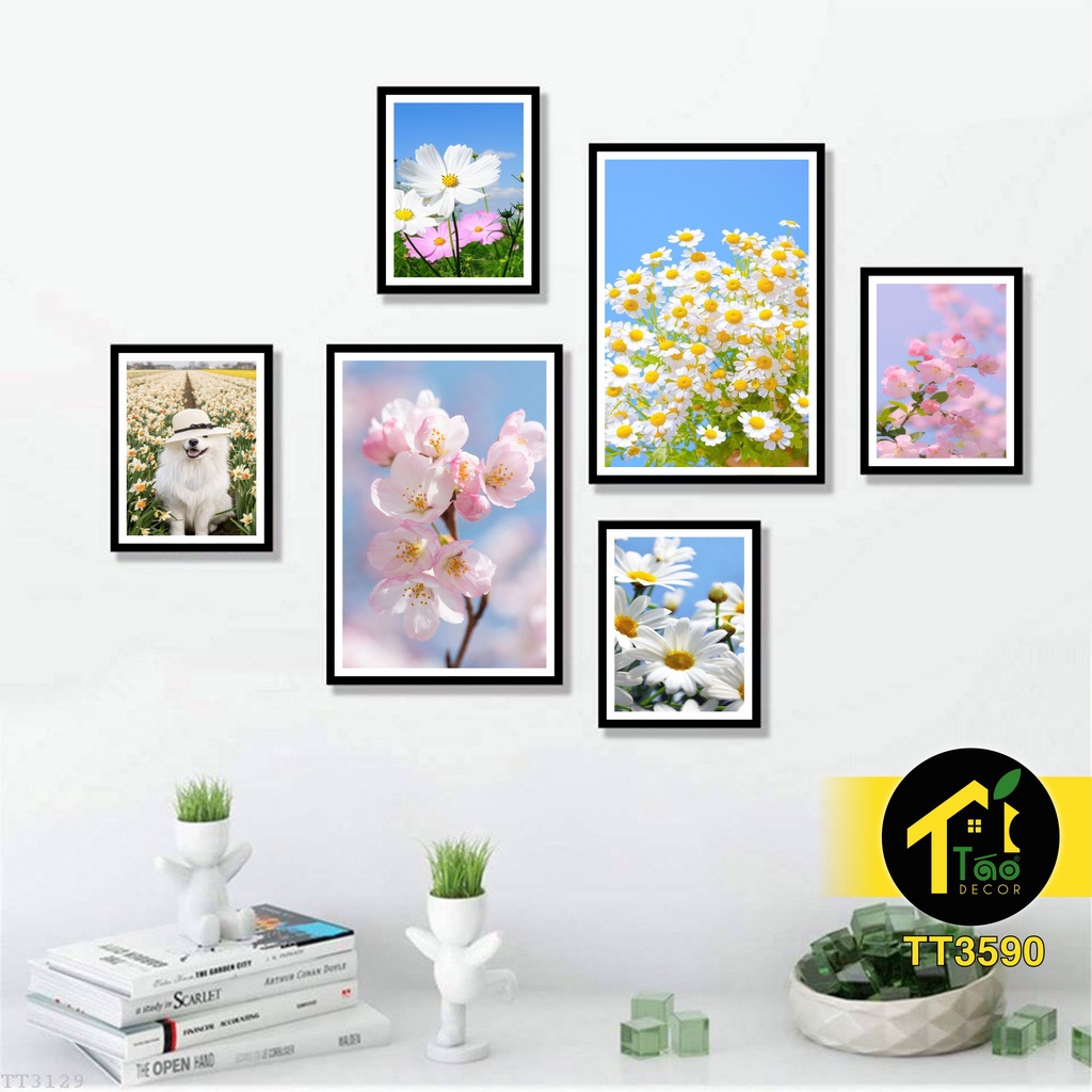 16 Mẫu tranh màu sắc, tranh treo tường, khổ Nhỏ, tranh dán tường có sẵn keo dính, decor phòng, cửa sổ, canvas, Táo Decor