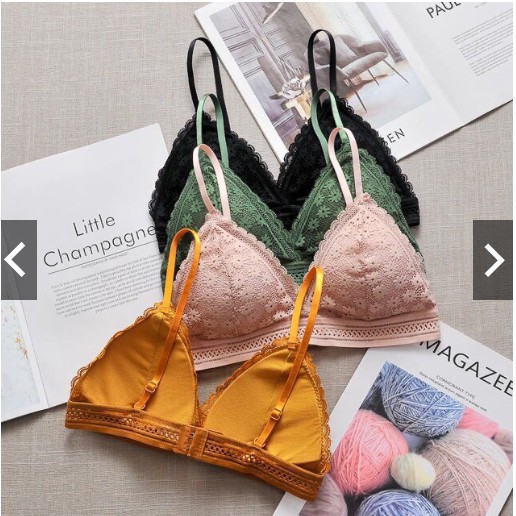 Áo lót bra hoa nhí mút mỏng cài sau 7338