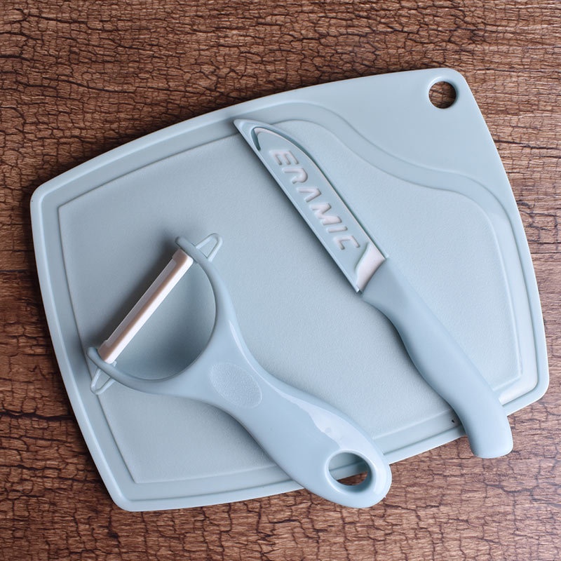 Bộ Dao Thớt Kèm Nạo Phủ Ceramic Chế Biến Đồ Ăn Dặm Cho Bé