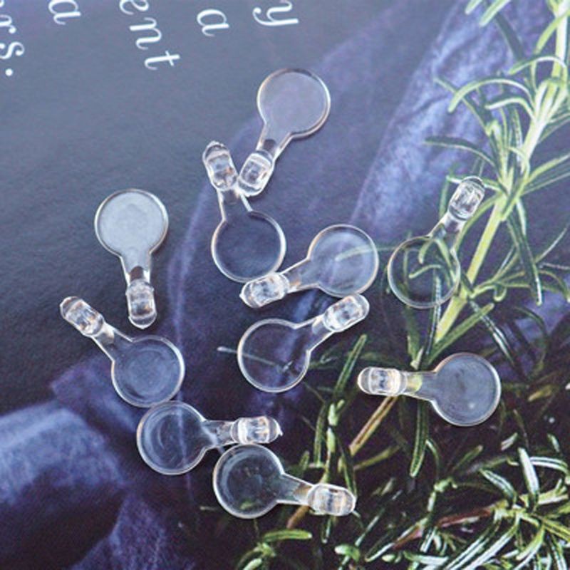 Set 10 cái ghim cài móc khóa bằng nhựa trong suốt