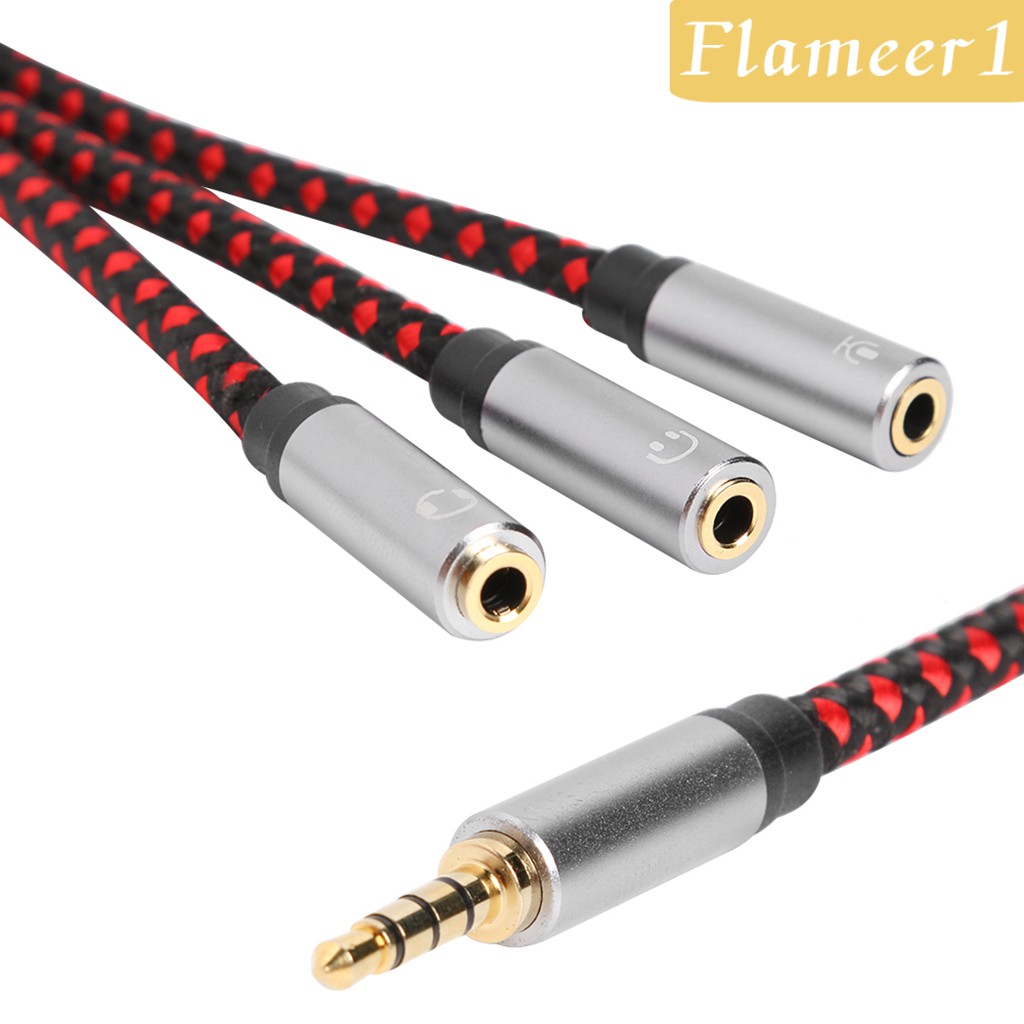 Dây Cáp Âm Thanh Chia 3 Cổng 11.8 &quot;3.5mm Male Sang 3X Female