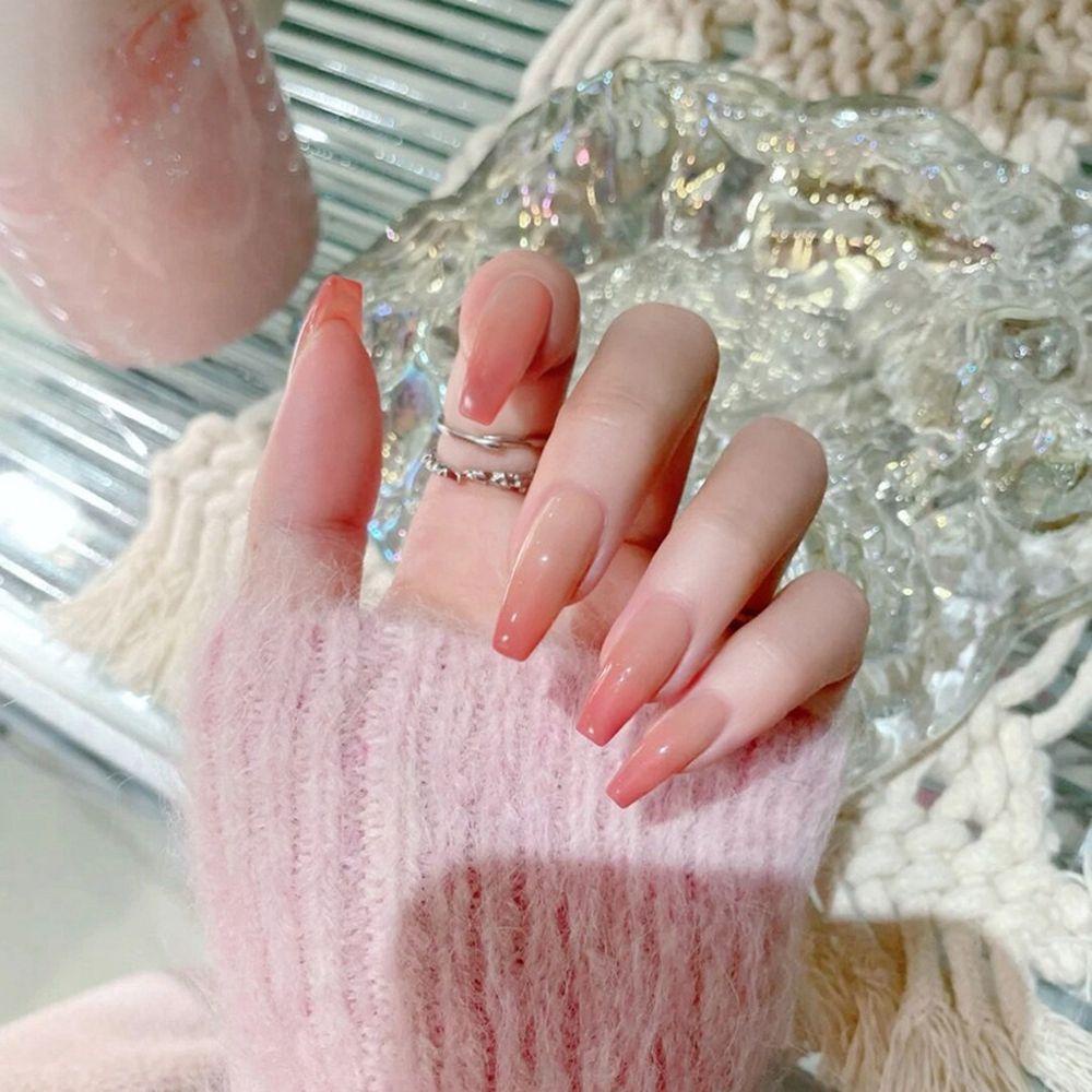 CACTU Bộ 24 Móng Tay Giả Che Phủ Toàn Diện Có Thể Tháo Rời
