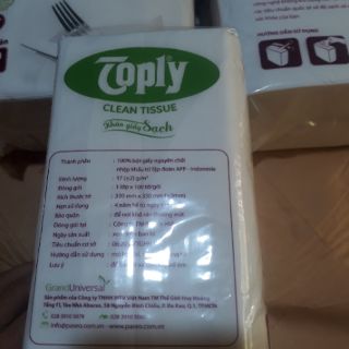 Khăn giấy vuông toply - Bịch 100 tờ