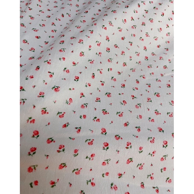Vải thô đũi 100% cotton in hoa siêu xinh , phù hợp may váy áo , mũ …
