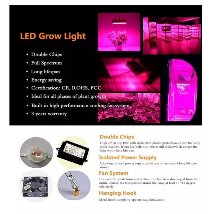 Đèn Led trồng cây sân vườn gia đình 600W Led grow light