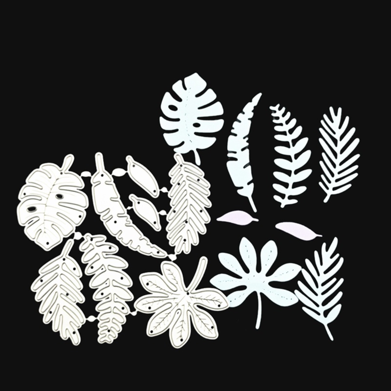 Khuôn Cắt Hình In Nổi Bằng Kim Loại Hình Lá Cây Dùng Trang Trí Thiệp