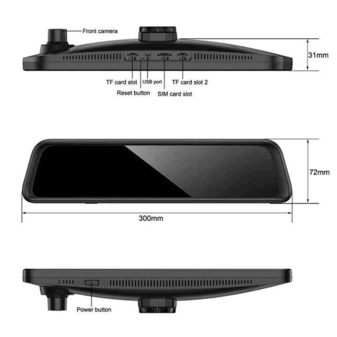 Camera hành trình 360 độ gắn gương ô tô, thương hiệu cao cấp Whexune K960 - Ram: 2GB, Rom: 32GB - Android: 5.1 4G | BigBuy360 - bigbuy360.vn