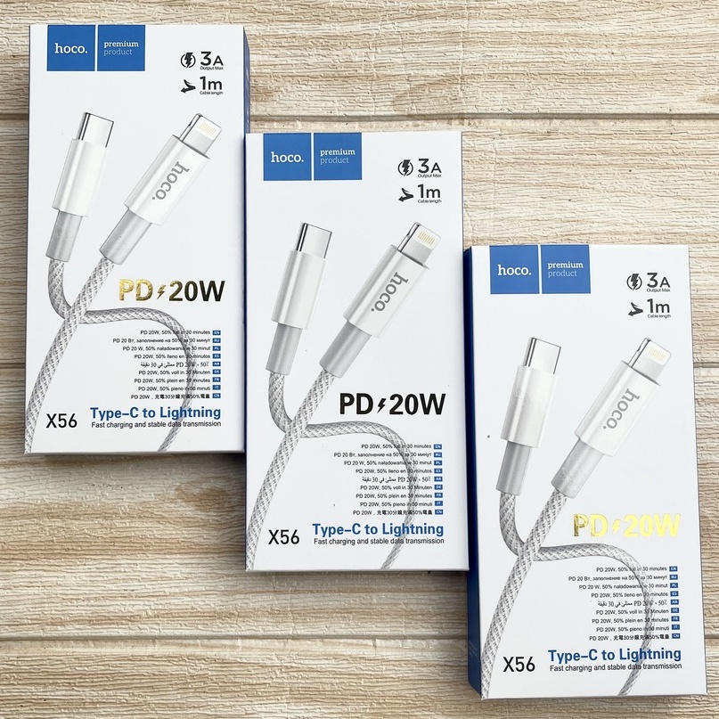 Dây sạc nhanh iphone Hoco x56 PD 20w chính hãng bọc dù siêu bền bảo hành 12 tháng đầu type-c to lightning