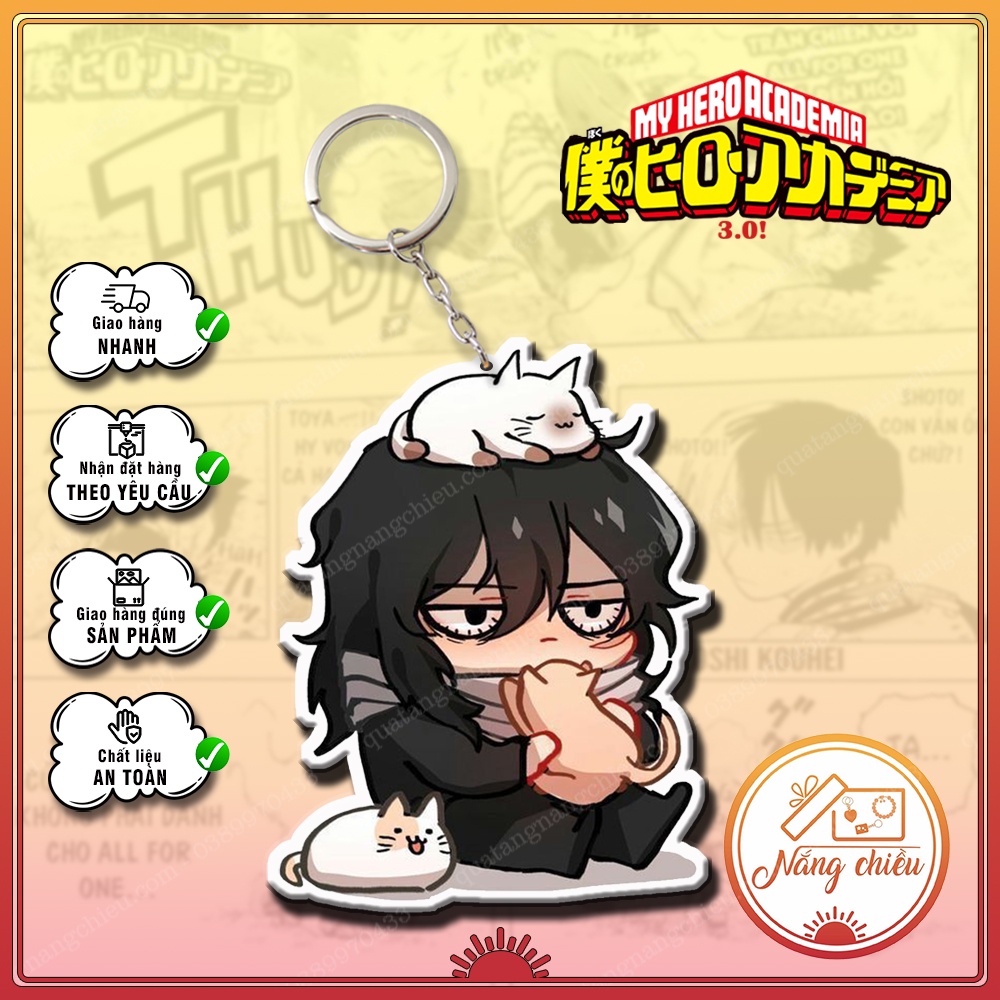 Móc khóa Dày In Sắc Nét 2 Mặt Anmie Học viện siêu anh hùng Midoriya Izuku,shouto, bakugo,Kirishima