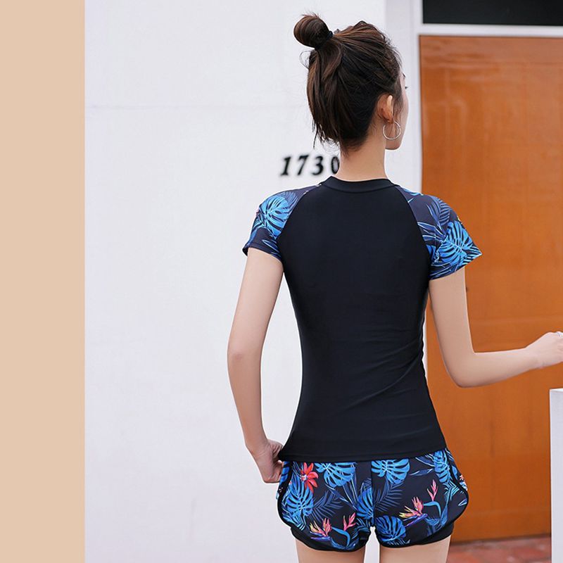Đồ bơi hai mảnh họa tiết hoa năng động đáng yêu cho nữ