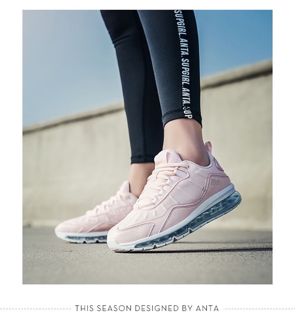 (HÀNG K CÓ SẴN) giày thể thao nữ đế khí màu hồng thời trang anta 062209