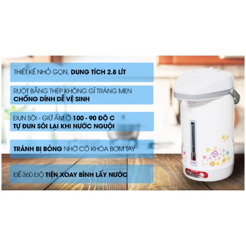 Bình Thủy Điện Sharp KP-31BTV-CU(2.8L)-Hàng Chính Hãng