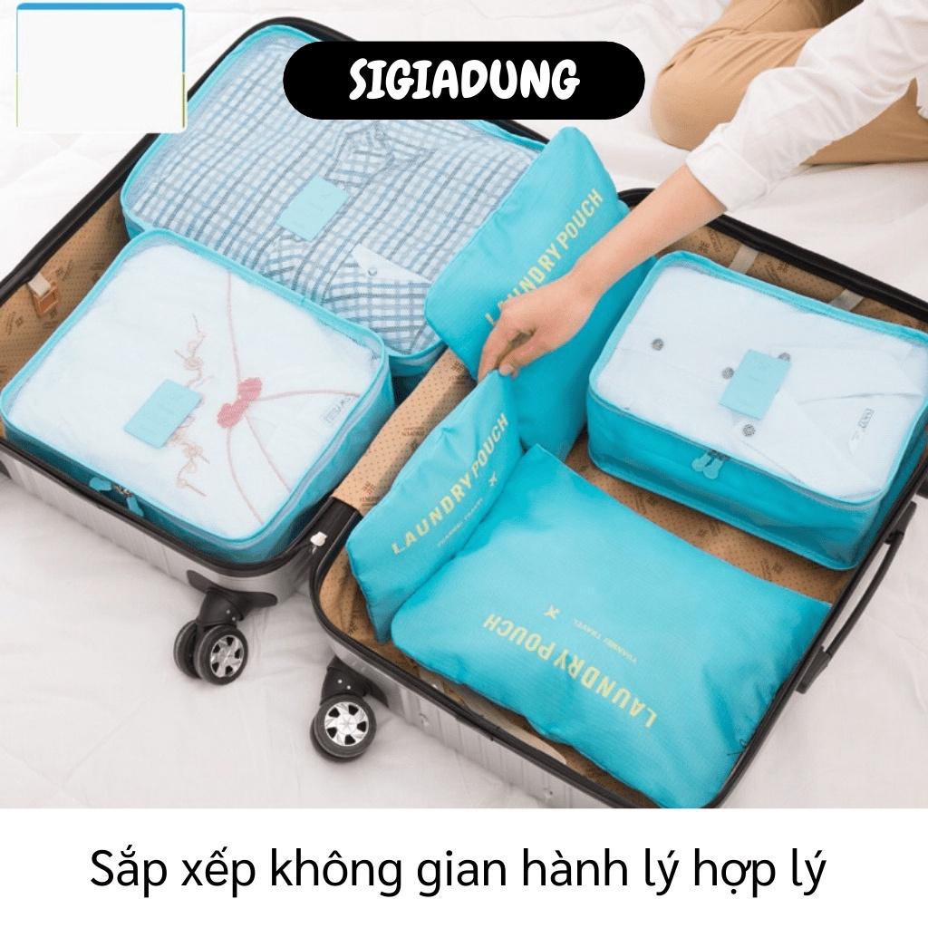 [SGD] Set túi đựng quần áo vật dụng - Bộ 6 Túi đựng đồ du lịch Laundry Pouch chất liệu cao cấp nhiều kích cỡ 2875