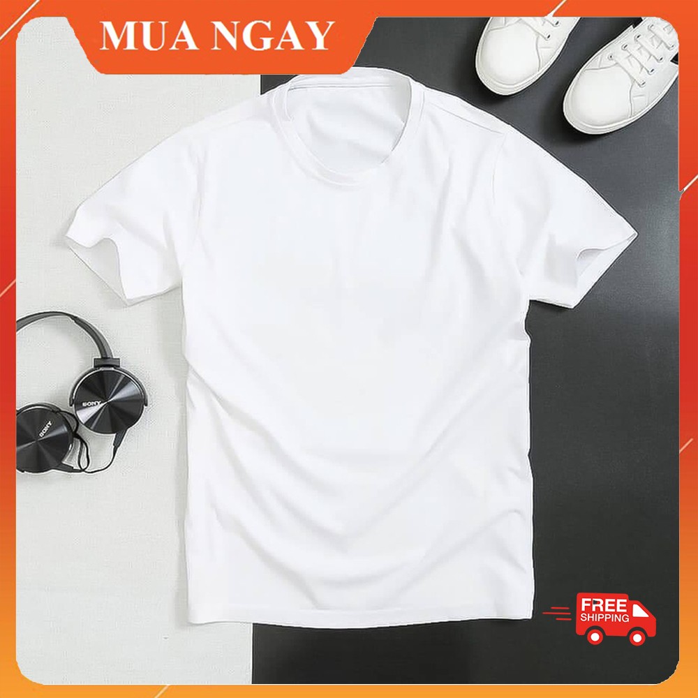 Áo phông nam nữ cao cấp đen trắng trơn nhiều màu chất vải co dãn dày mịn AT00