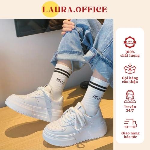 Giày nữ độn đế, sneaker_air force 1 bản full trắng-Giày nâng chiều cao