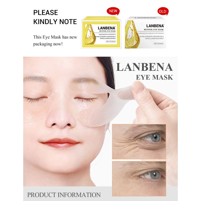 LANBENA Mặt Nạ Mắt Vitamin C Dưỡng Ẩm Chống Bọng Mắt Và Quầng Thâm Làm Săn Chắc Da 50pcs | BigBuy360 - bigbuy360.vn