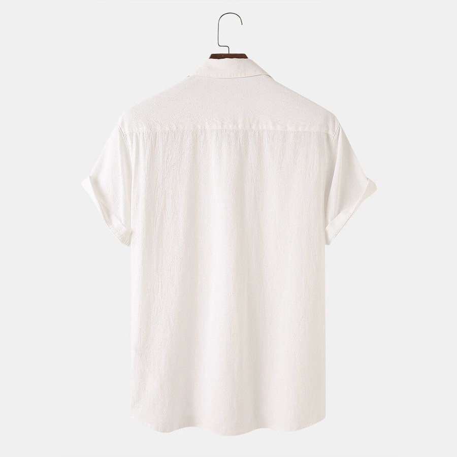 Áo Đũi Nam Sơ Mi Cộc Tay Đẹp  - 2 Túi Ngực | BigBuy360 - bigbuy360.vn