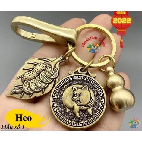 Móc Treo Chìa Khóa Phong Thủy 12 Con Giáp Bằng Đồng Thau Theo Bản Mệnh