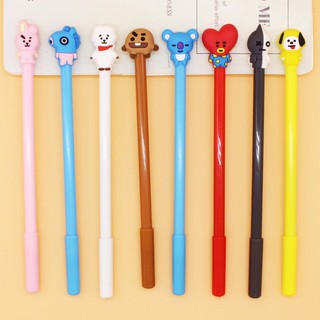 Bút bi có nắp đậy gắn hình linh vật của nhóm nhạc BTS
