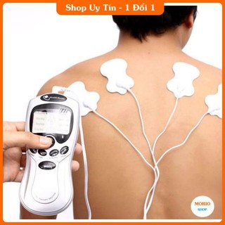 Máy massage xung điện 4 miếng dán vật lý trị liệu mát xa châm cứu bấm huyệt cầm tay lưng cổ vai gáy