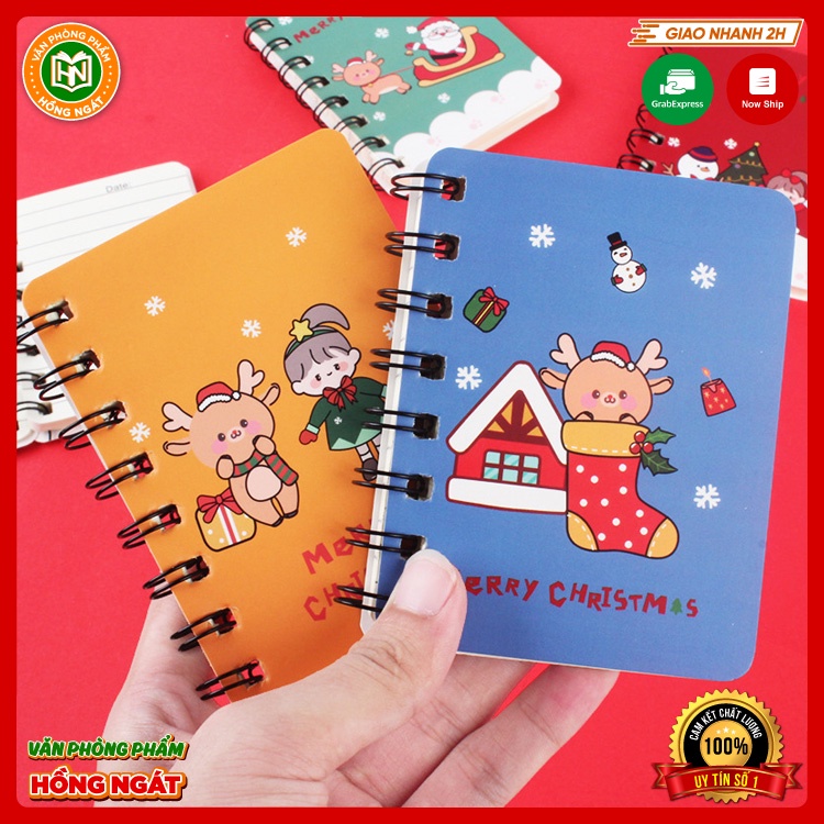 Sổ lò xo, sổ tay ghi chép cute chủ đề giáng sinh văn phòng phẩm đồ dùng học tập làm quà noel N020