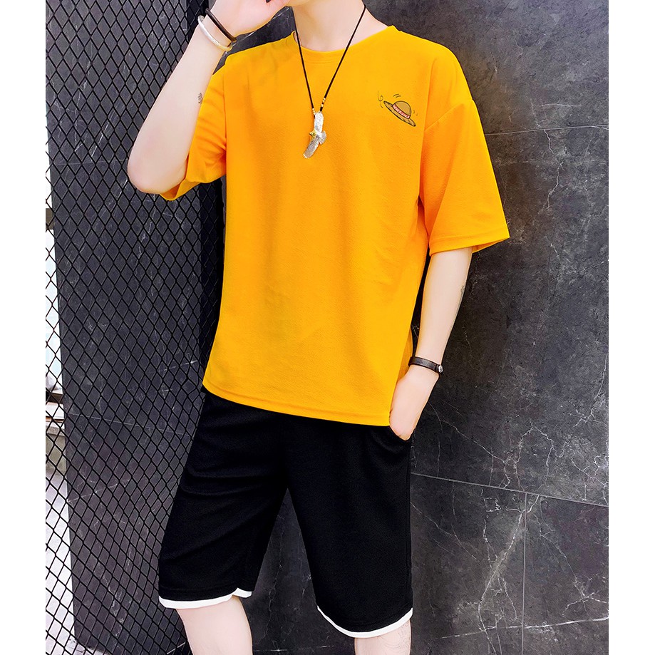 Bộ Quần Áo Thun Nam Thời Trang In Họa Tiết Mũ Rơm Cá Tính Năng Động Zenkonam MEN QA 082