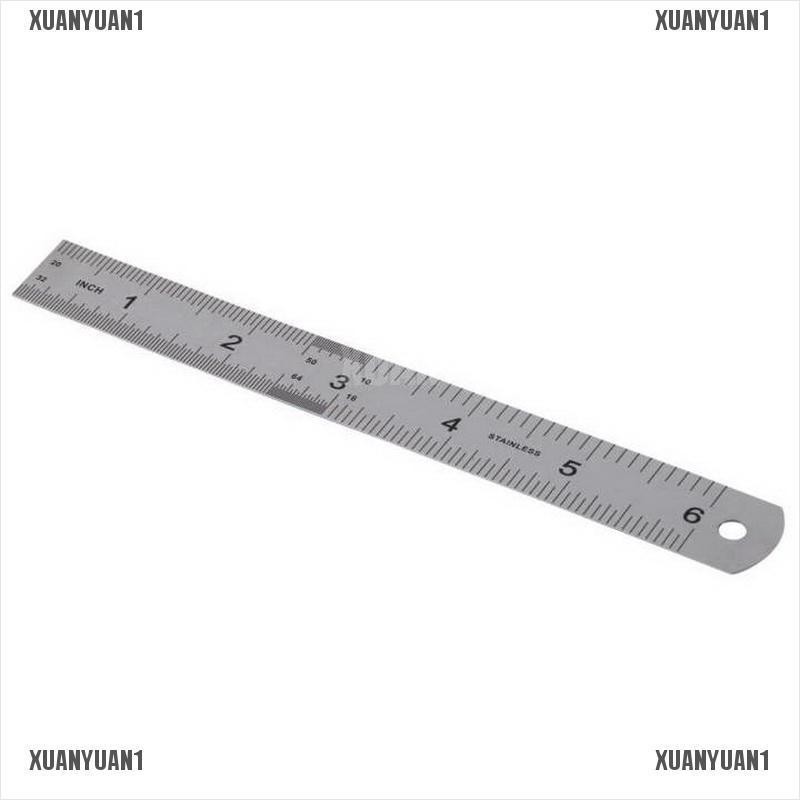 Thước Đo Thẳng Bằng Thép Không Gỉ Hai Mặt 15cm 6