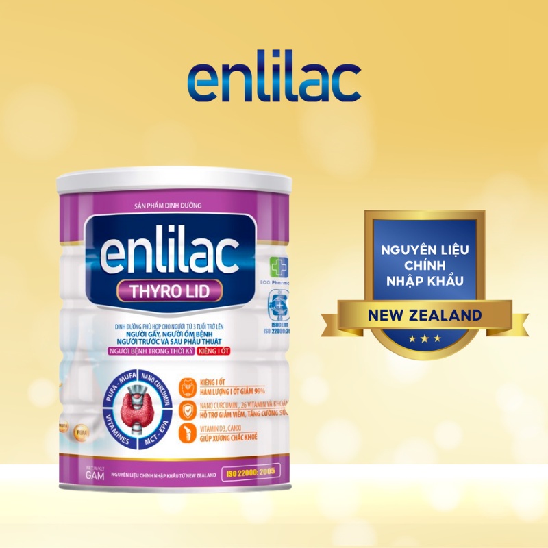 Sữa Dinh Dưỡng Cho Người Kiêng Iod ENLILAC Thyro Lid Giúp Ngăn Ngừa Biến Chứng Tim Mạch 400g/Hộp