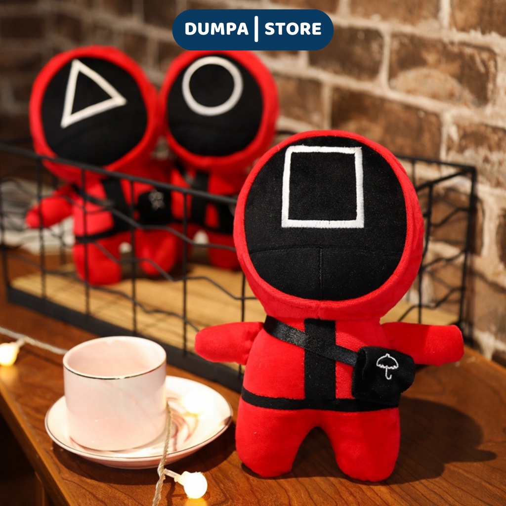 Gấu bông Squid game gối ôm thú nhồi bông trò chơi con mực lính gác chất liệu mềm mịn DUMPA STORE