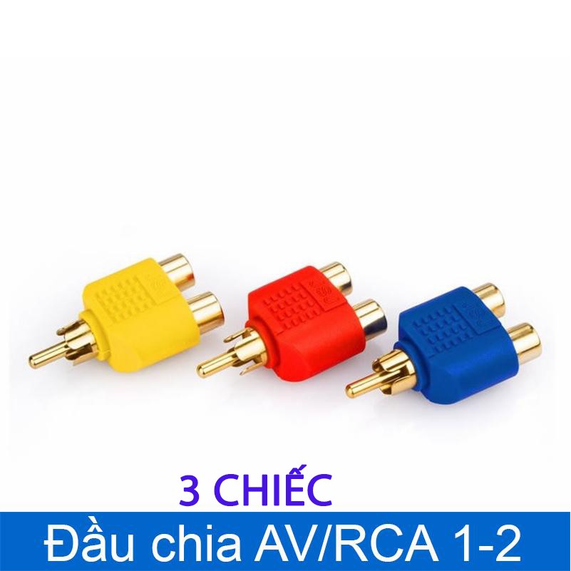 Đầu chia jack loa hoa sen AV /RCA 1 ra 2 (3 chiếc)