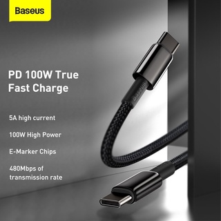 Cáp 2 đầu USB Type C 100W Baseus Tungsten Gold Fast Charging Data Cable Type-C to Type-C