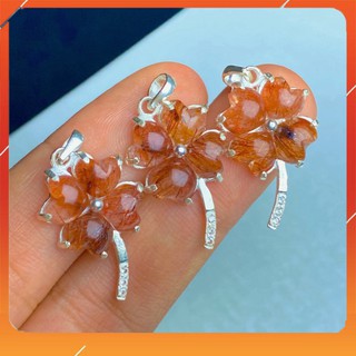 Sản phẩm  Mặt dây chuyền cỏ 4 lá tóc đỏ bọc bạc cao cấp mang năng lượng tốt cho sức khỏe. đặc biệt hàng chuẩn đẹp