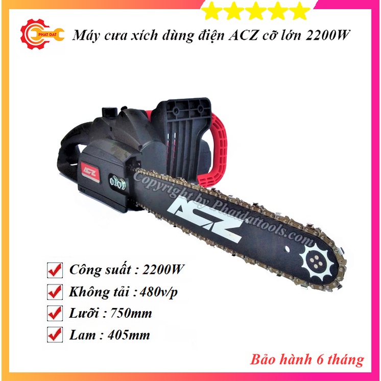 Máy cưa xích dùng điện ACZ 405-9 (2200W) - Lam Cỡ Lớn - Máy Cưa Xích Chuyên Dụng Cưa Xẻ Gỗ - Bảo Hành 6 Tháng