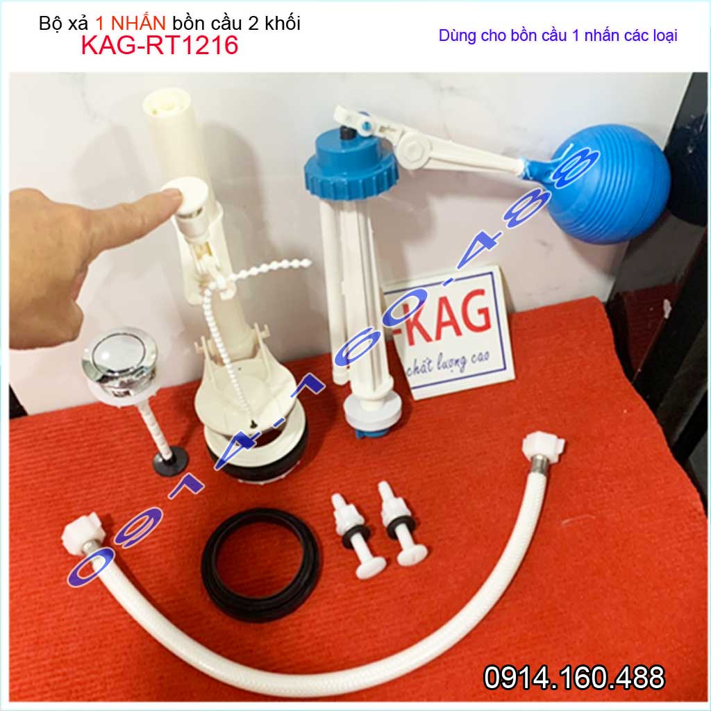 Bộ xả bồn cầu 1 nút nhấn Doco KAG-RT1216, trọn bộ xả xí bệt nhấn 2 khối cấp phao thoát êm sử dụng tốt