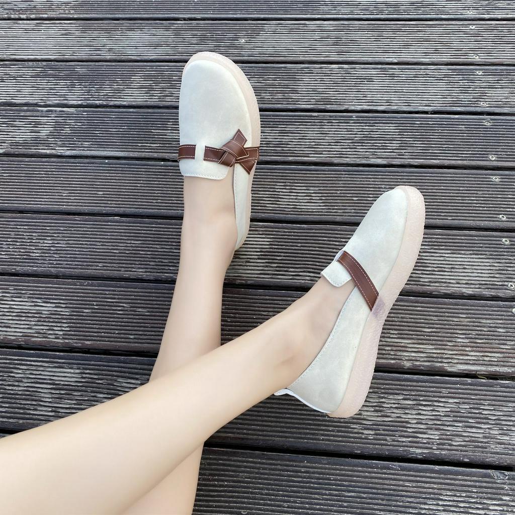 TODS Giày Búp Bê Đế Mềm Chống Trượt Cho Mẹ Bầu