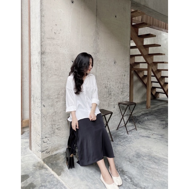 Chân váy lụa dáng dài thiết kế Ma Vie