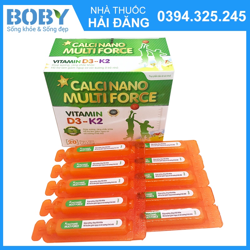 [Hàng Chuẩn - Giá Sốc] Canxi ống Calci nano Multi force Vitamin D3 - K2 giúp xương, răng chắc khỏe