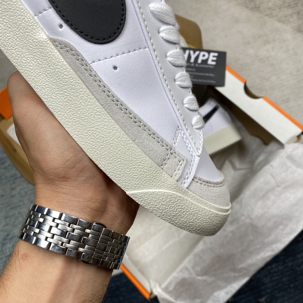 Giày sneaker cổ thấp Blazer Low White Black (Trắng/Đen) | Phiên bản 1:1 - Hype Sneaker
