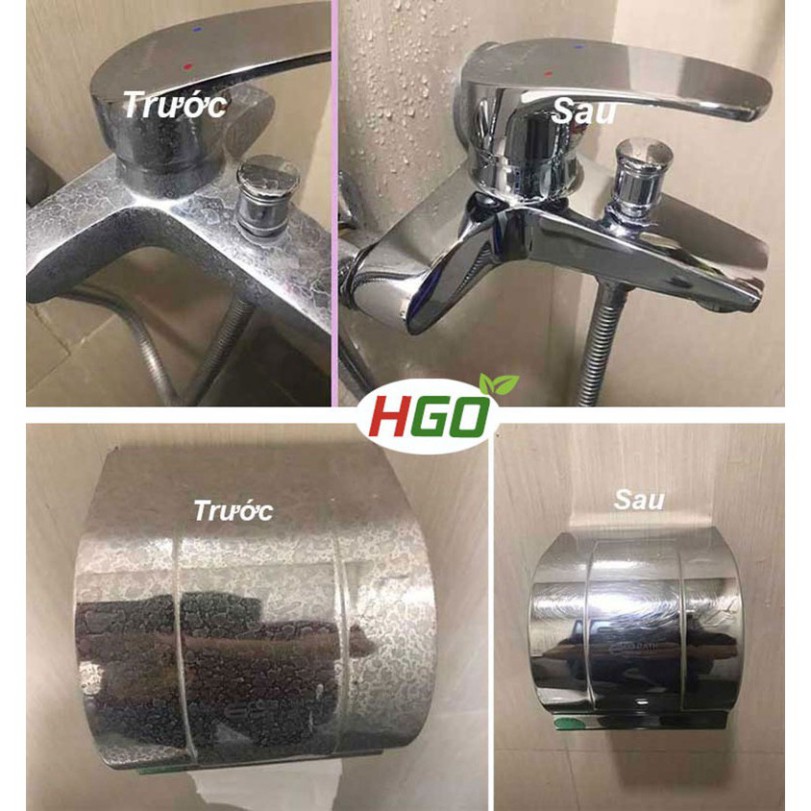 Siêu tẩy cặn canxi HGO Plus tẩy vách kính, vòi inox, bồn cầu, lavabo trong nhà tắm, Chai 500ml ( Hàng mới về LN2202 )