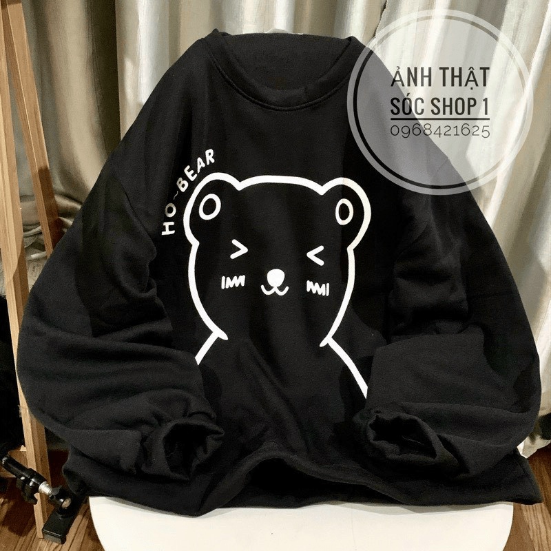 Áo Sweater Nữ Chất Nỉ PE Dày Mịn Kiểu Chui Đầu HO BEAR Phong Cách Trẻ Trung Form Rộng Mặc Thoáng Mát [NEW UNISEX]